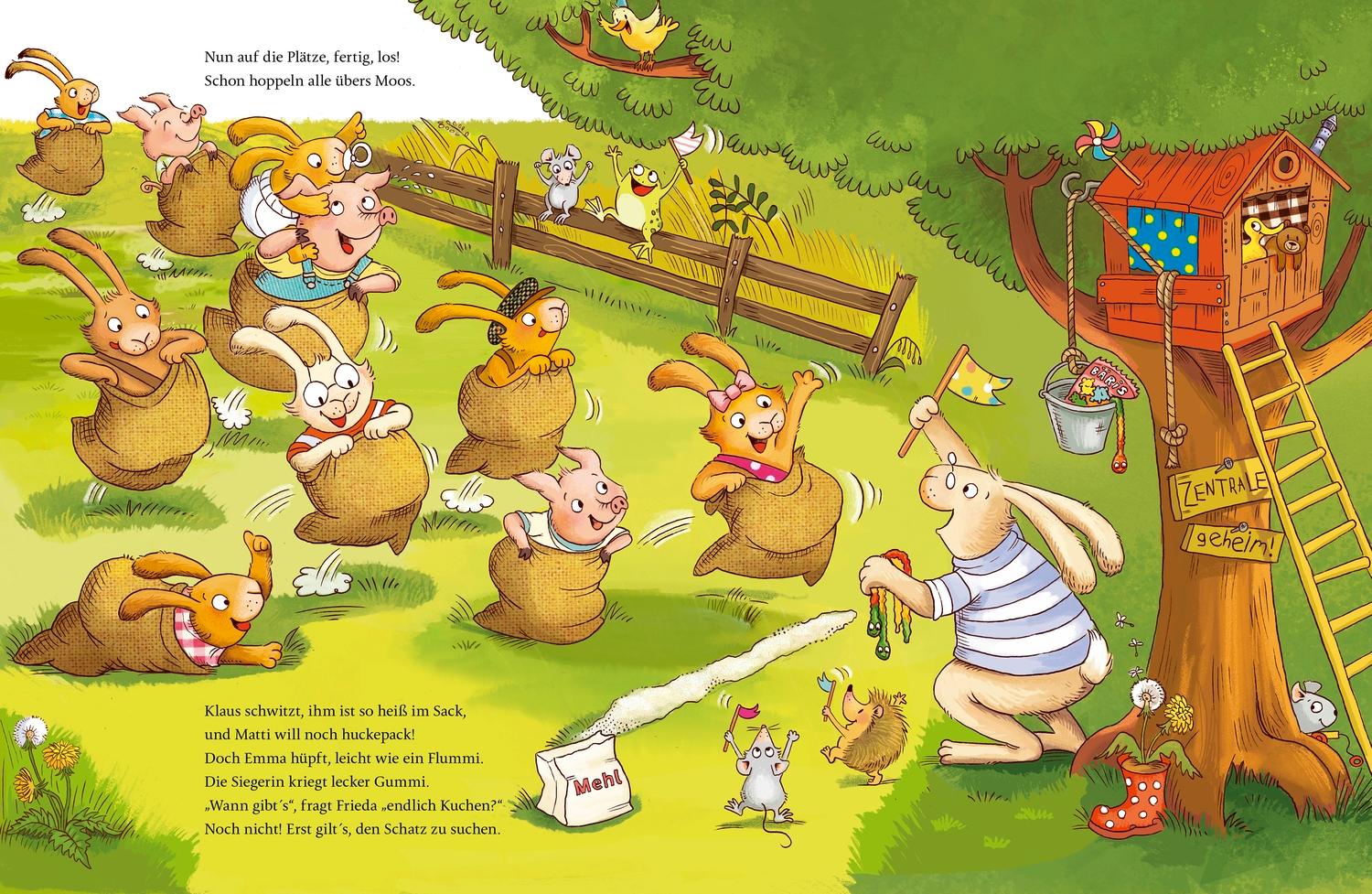 Beispielinhalt (Bild) Wenn sieben kleine Hasen zur Geburtstagsparty rasen
