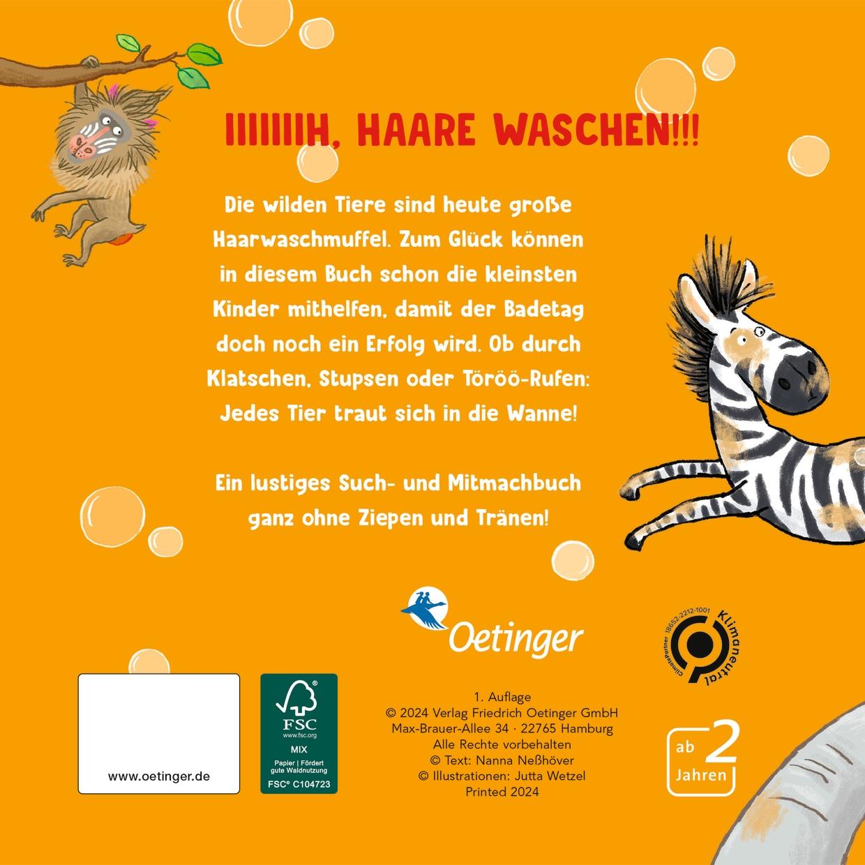 Rückseitencover Nicht die Haare waschen.