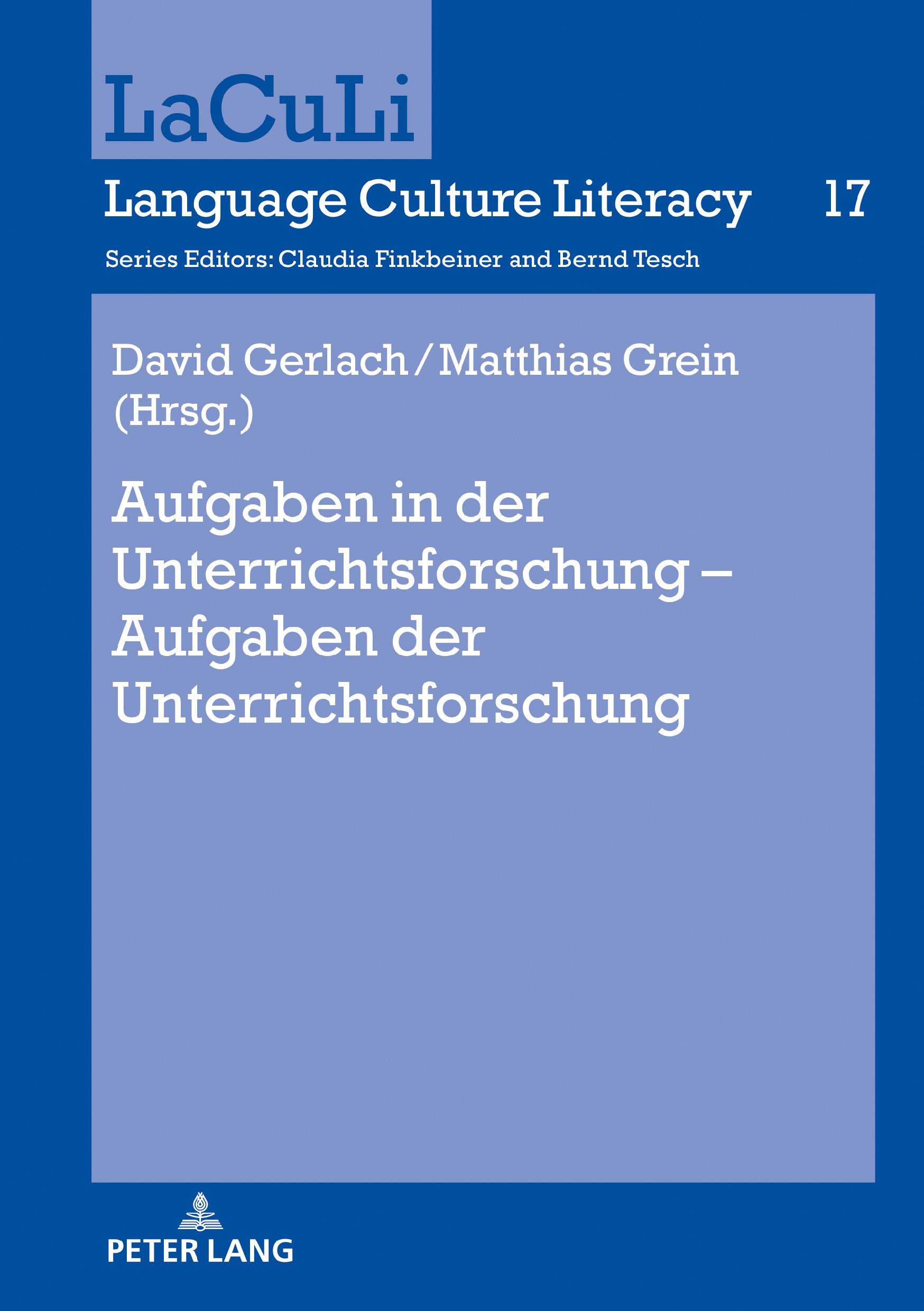Vorderes Coverbild Aufgaben in der Unterrichtsforschung - Aufgaben der Unterrichtsforschung