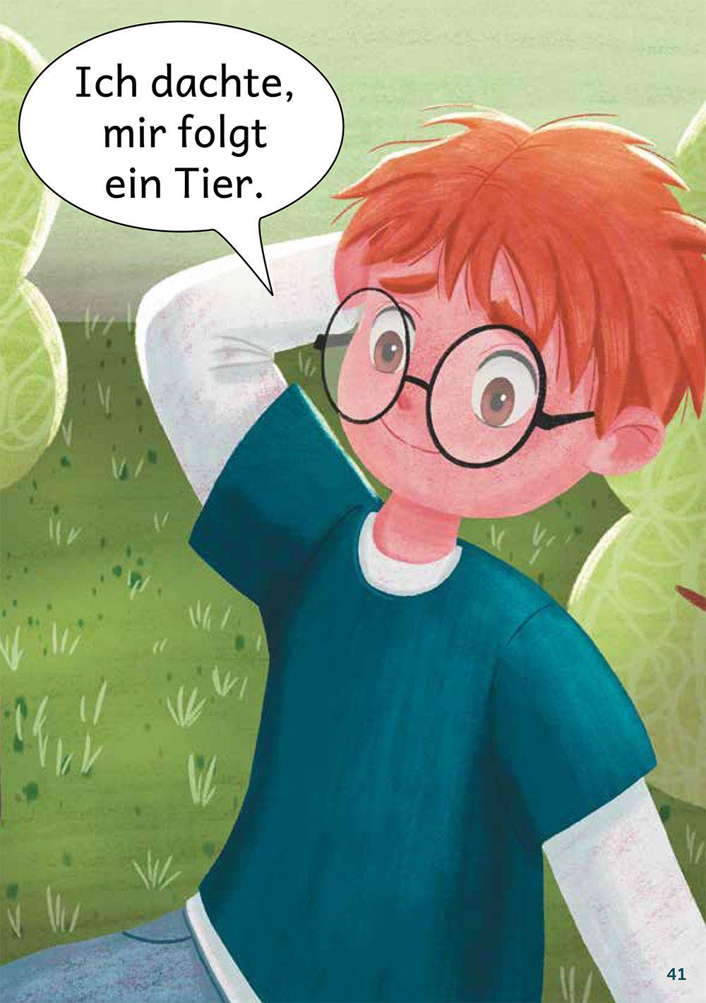 Beispielinhalt (Bild) Lesen mit Ella und Tim - Die Rettung: Erstlesebuch für Kinder mit einfachen Worten und Bildern