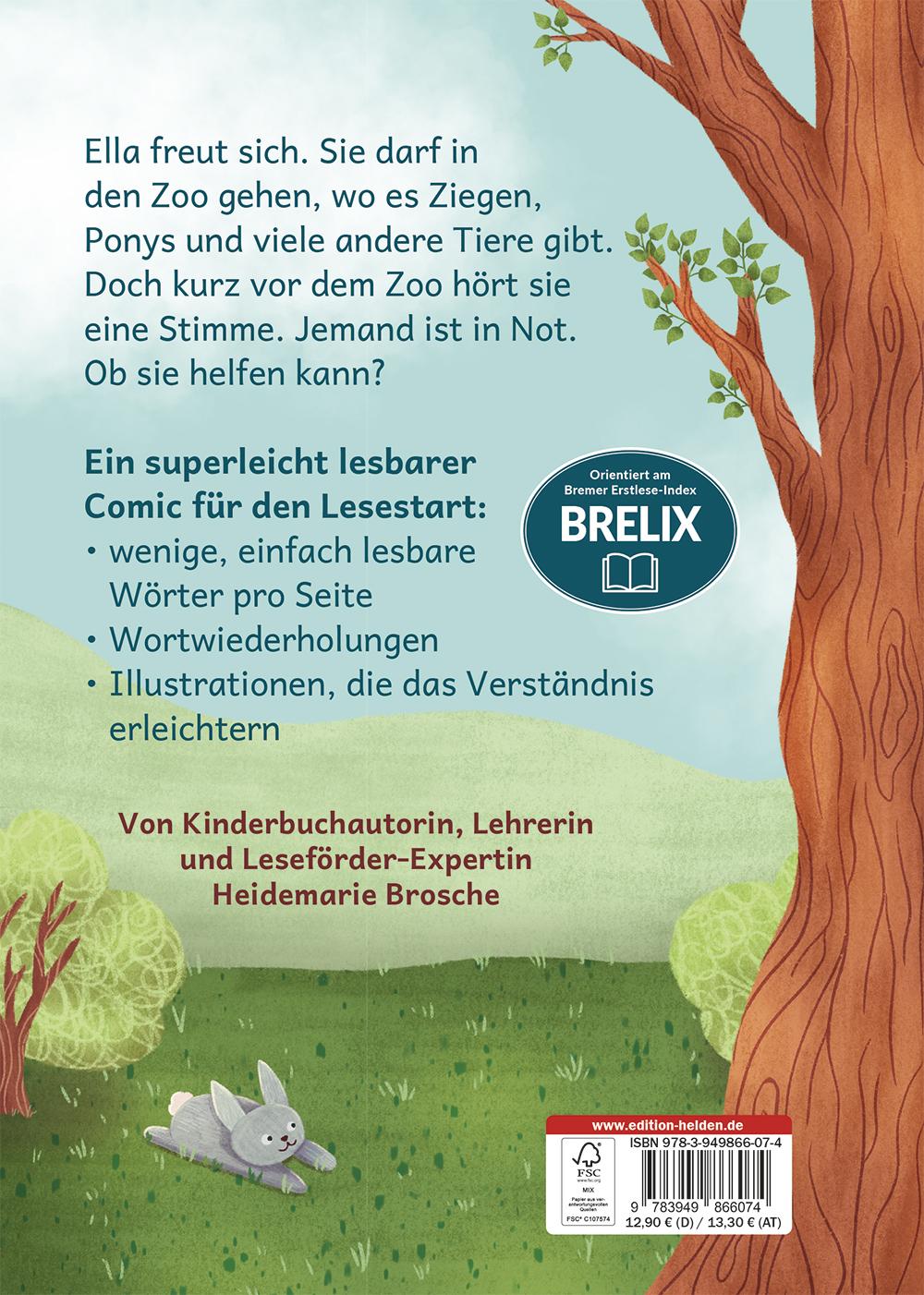 Rückseitencover Lesen mit Ella und Tim - Die Rettung: Erstlesebuch für Kinder mit einfachen Worten und Bildern