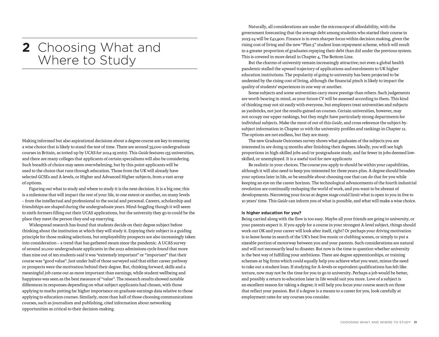 Beispielinhalt (Bild) The Times Good University Guide 2025