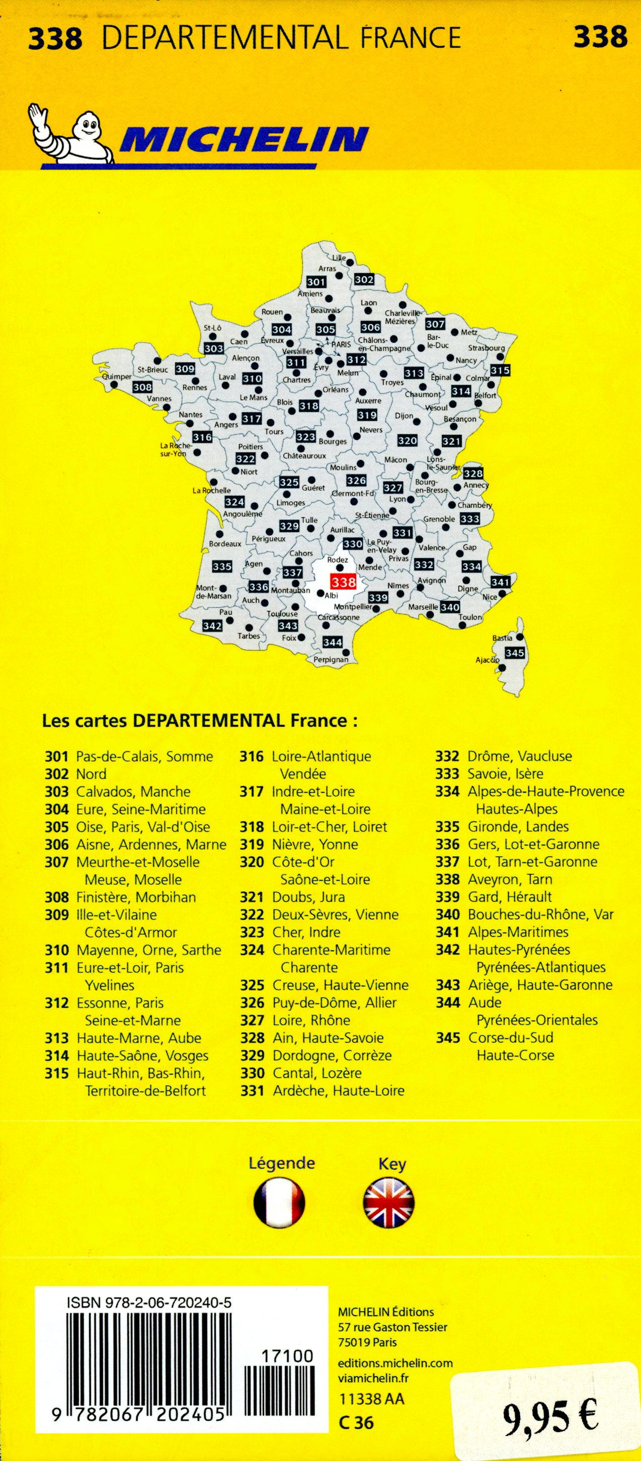Beispielinhalt (Bild) Michelin Local Map 338 Aveyron - Tarn