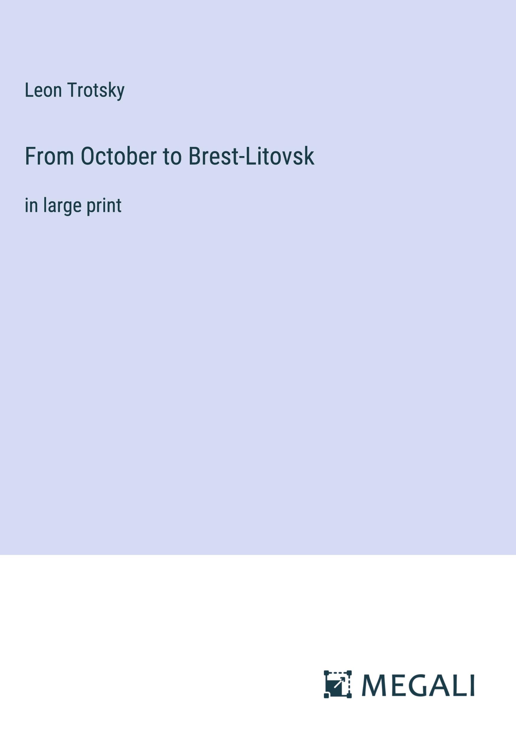 Vorderes Coverbild From October to Brest-Litovsk