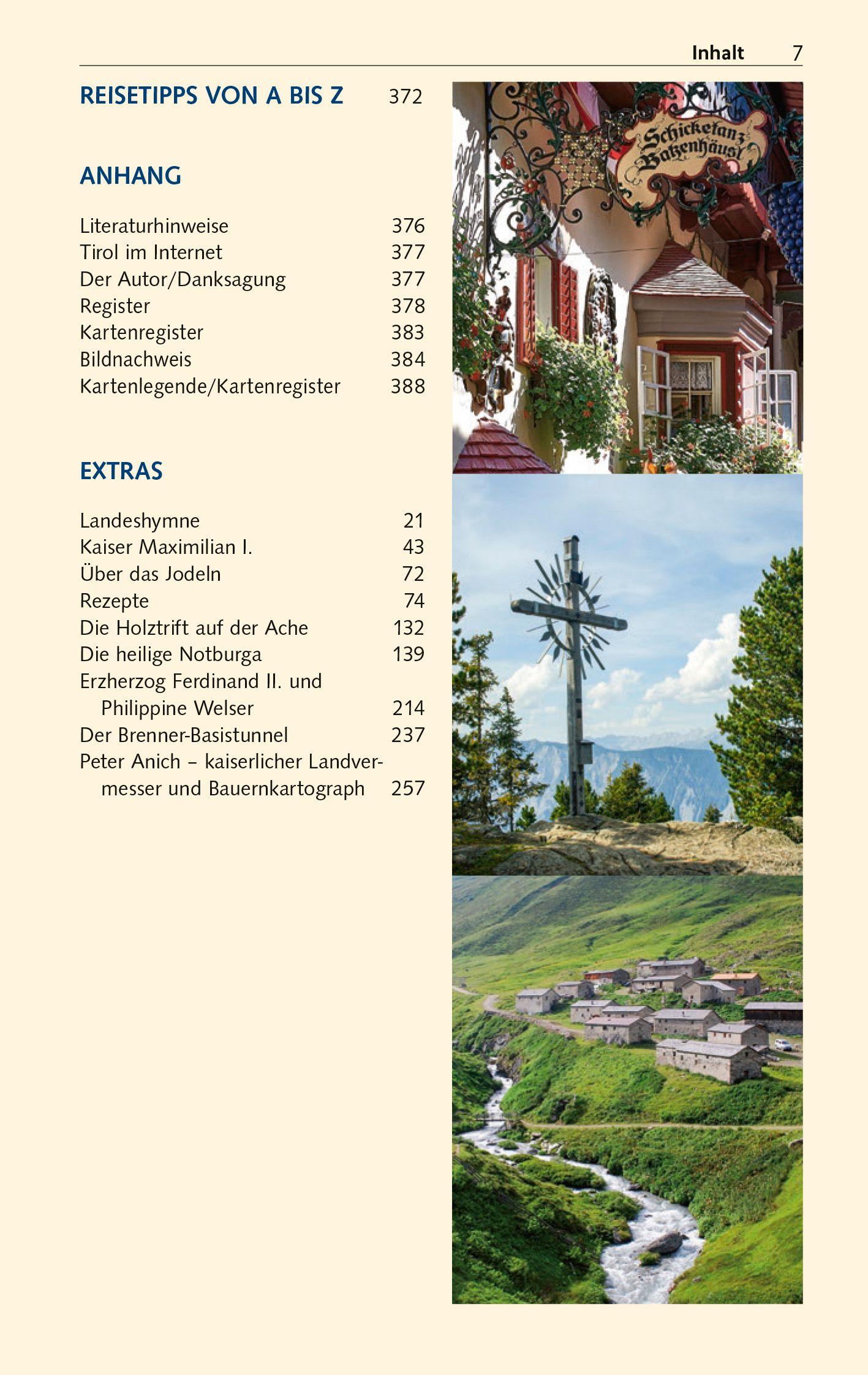Beispielinhalt (Bild) TRESCHER Reiseführer Tirol