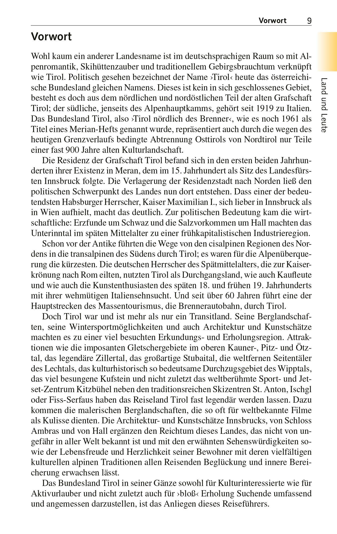 Beispielinhalt (Bild) TRESCHER Reiseführer Tirol