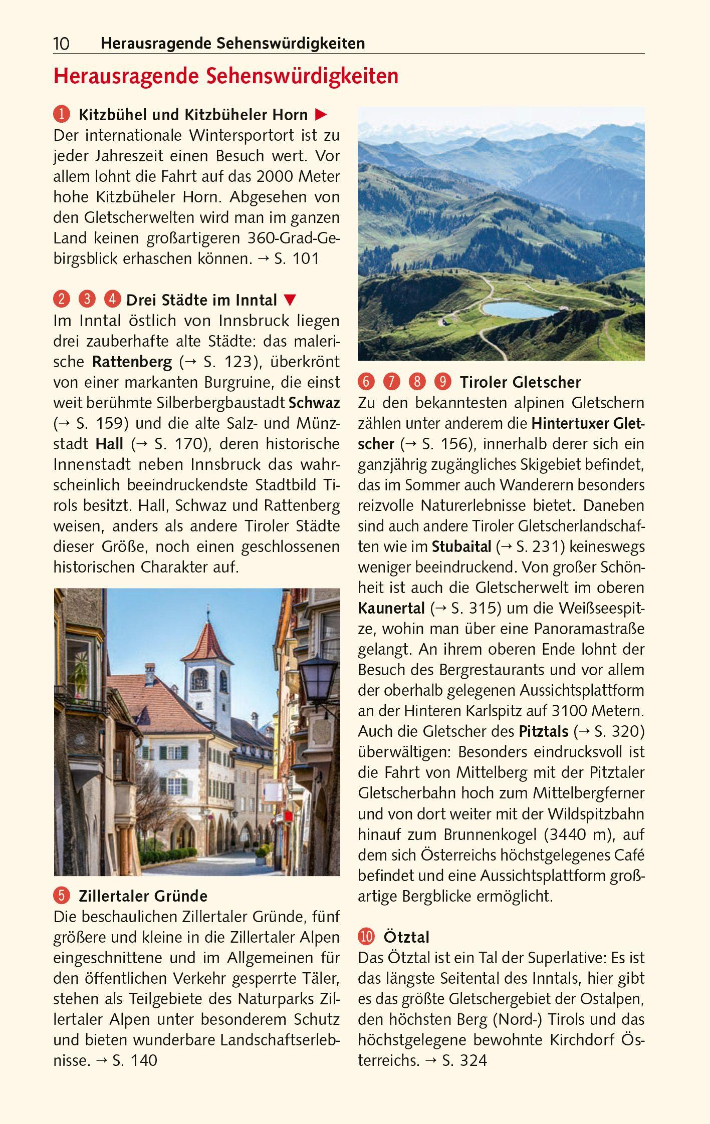 Beispielinhalt (Bild) TRESCHER Reiseführer Tirol