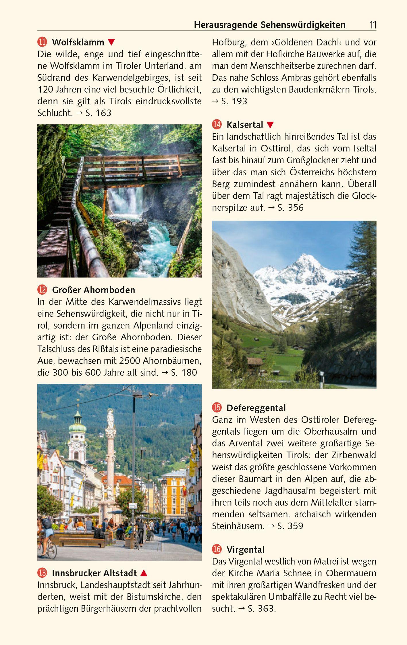 Beispielinhalt (Bild) TRESCHER Reiseführer Tirol