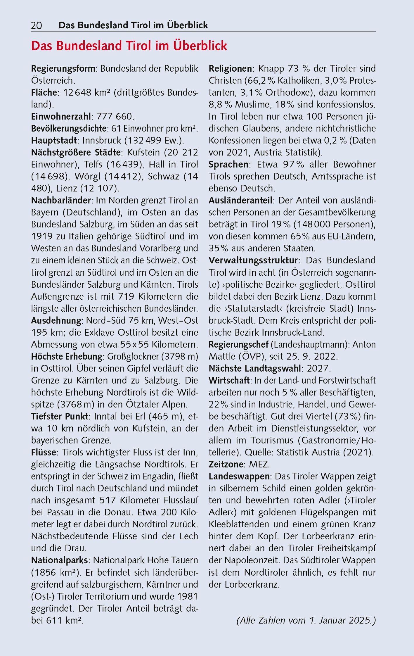 Beispielinhalt (Bild) TRESCHER Reiseführer Tirol