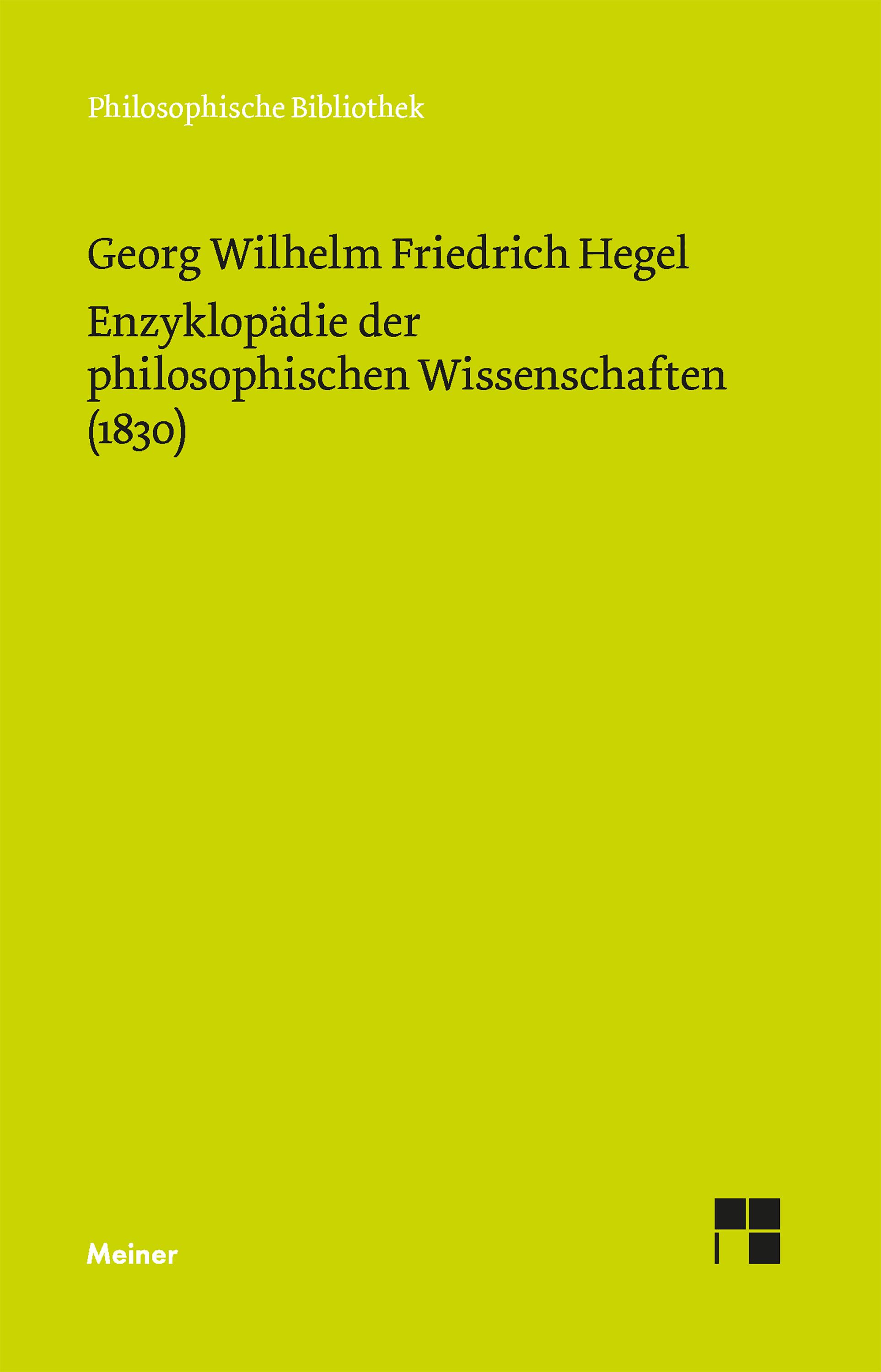 Vorderes Coverbild Enzyklopädie der philosophischen Wissenschaften im Grundriss (1830)