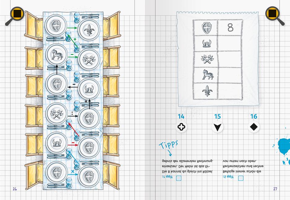 Beispielinhalt (Bild) Ravensburger Escape Rätsel - Rätselhafter Rittersaal