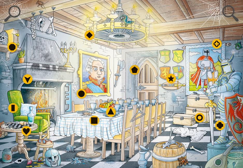 Beispielinhalt (Bild) Ravensburger Escape Rätsel - Rätselhafter Rittersaal