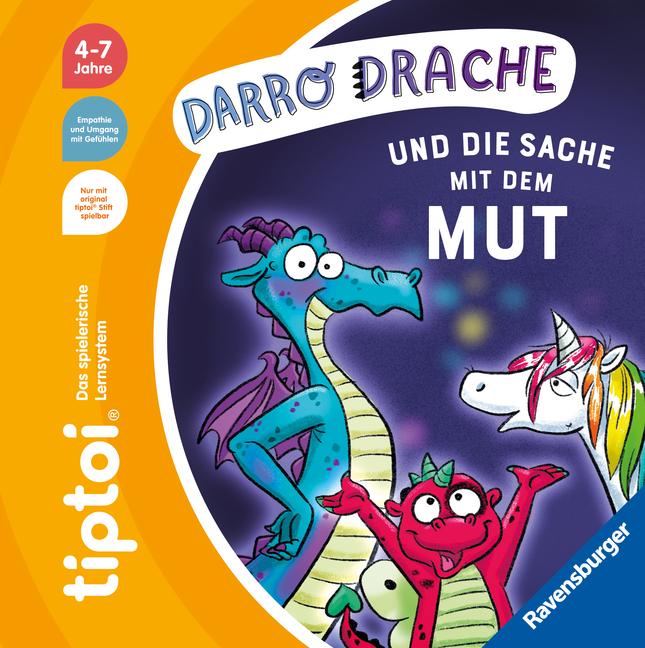 Vorderes Coverbild tiptoi® Bildergeschichten über den Umgang mit Gefühlen - Darro Drache und die Sache mit dem Mut