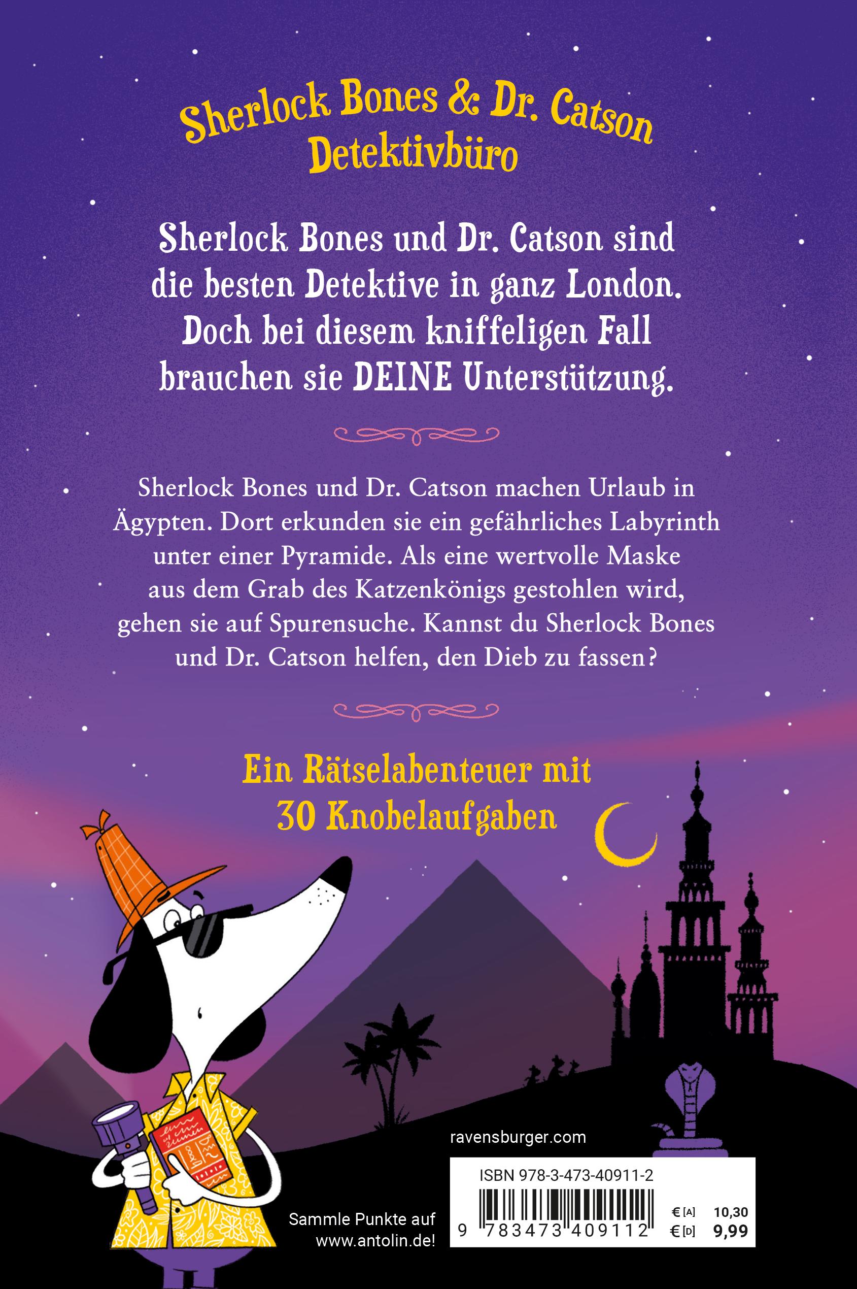 Rückseitencover Meisterdetektiv Sherlock Bones, Band 2 - Die verfluchte Maske