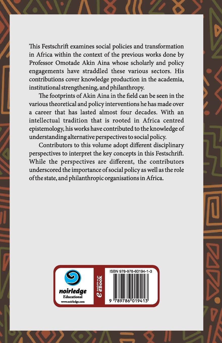 Rückseitencover Social Policy and Transformation in Africa