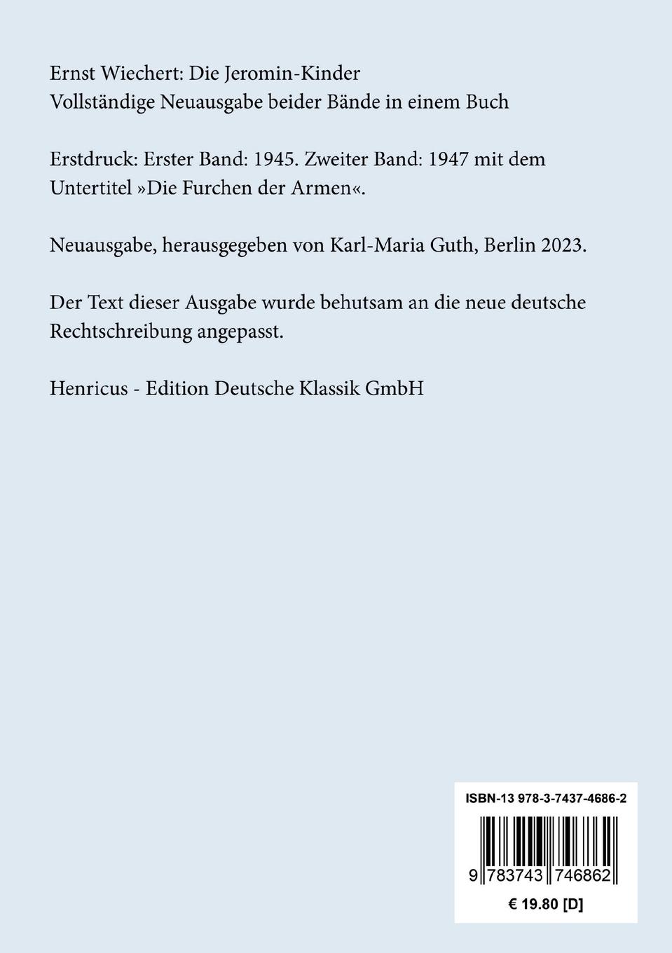 Rückseitencover Die Jeromin-Kinder