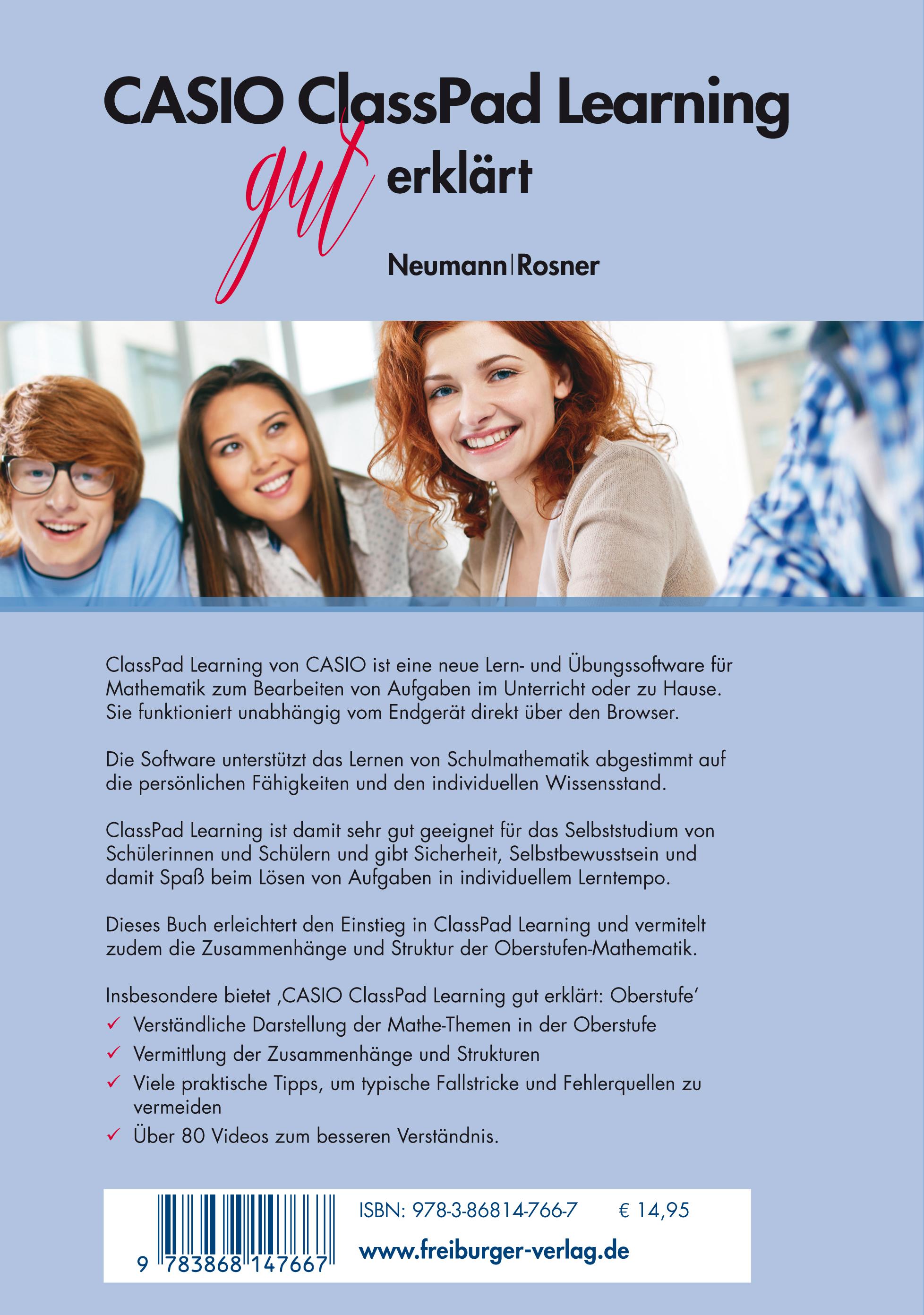 Rückseitencover CASIO ClassPad Learning gut erklärt: Oberstufe