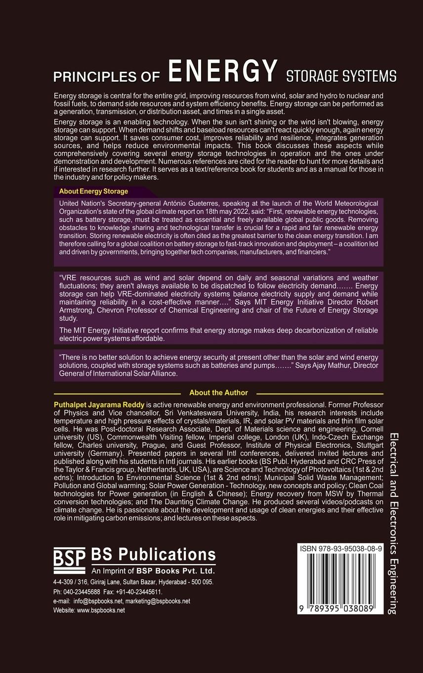 Rückseitencover Principles of Energy Storage Systems
