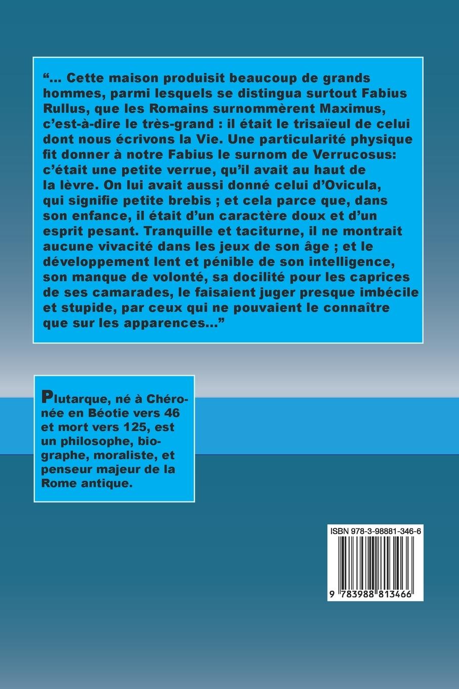 Rückseitencover Vie de Fabius Maximus