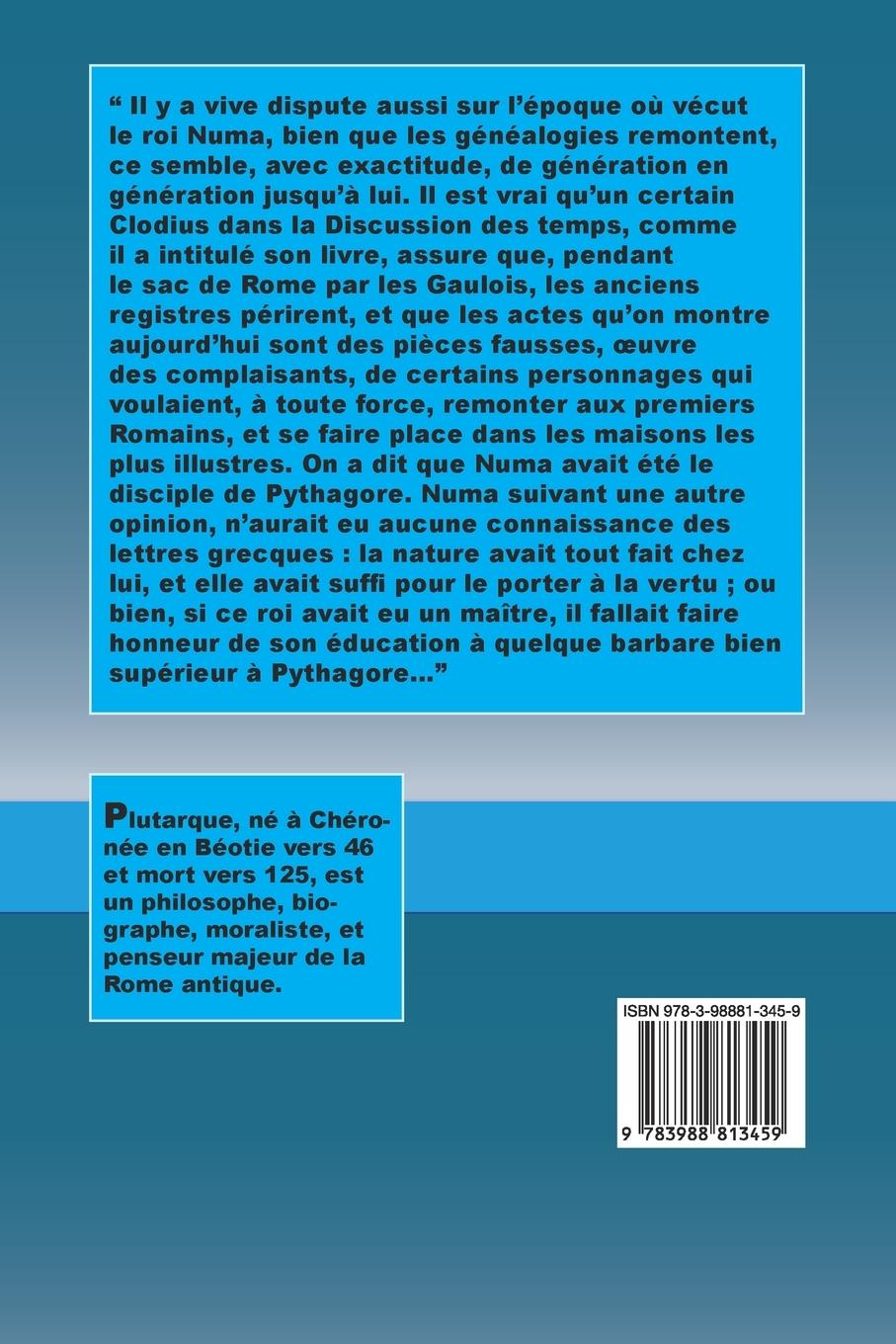 Rückseitencover Vie de Numa