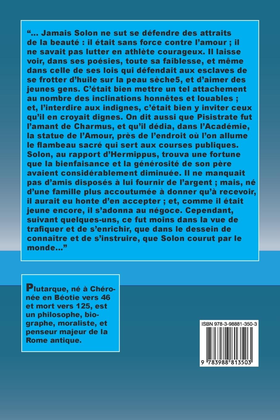 Rückseitencover Vie de Solon