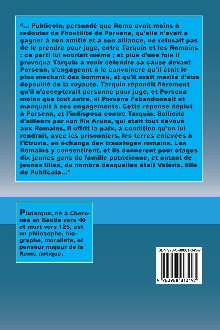 Rückseitencover Vie de Publicola