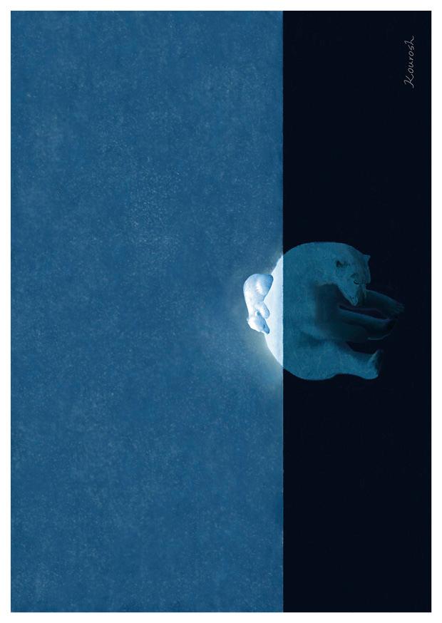 Beispielinhalt (Bild) Cartoon Postkarten - Klimawandel