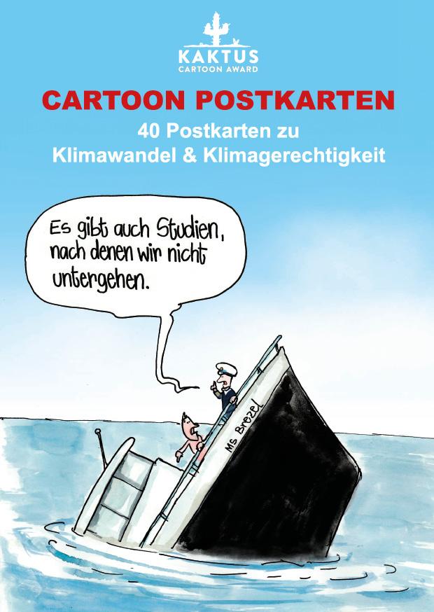 Vorderes Coverbild Cartoon Postkarten - Klimawandel