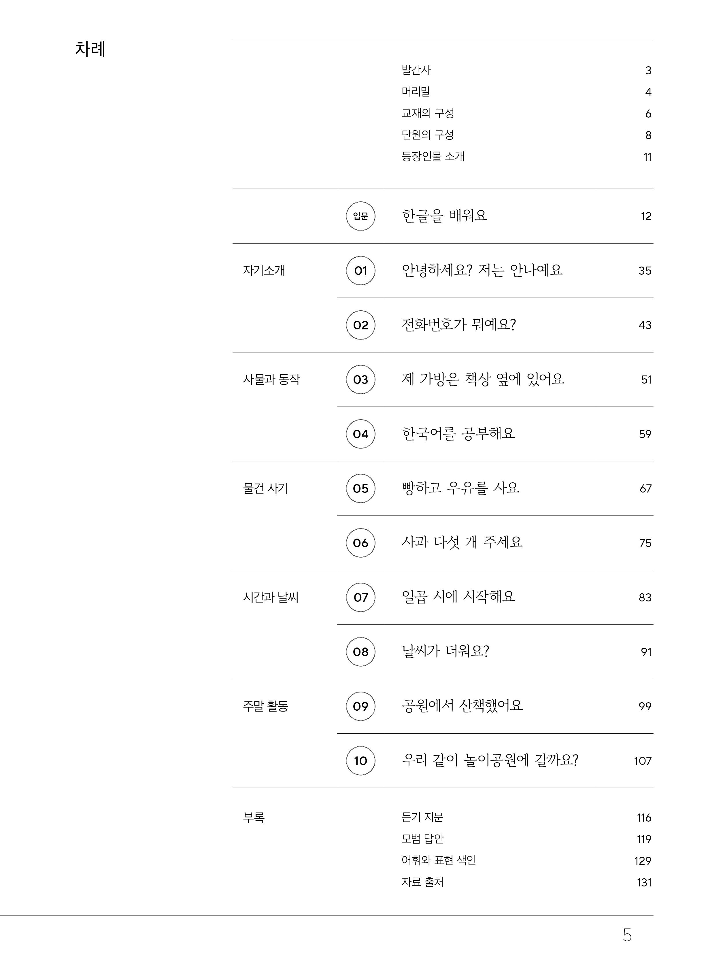 Beispielinhalt (Bild) Sejong Korean Student Book 1A - Korean Version