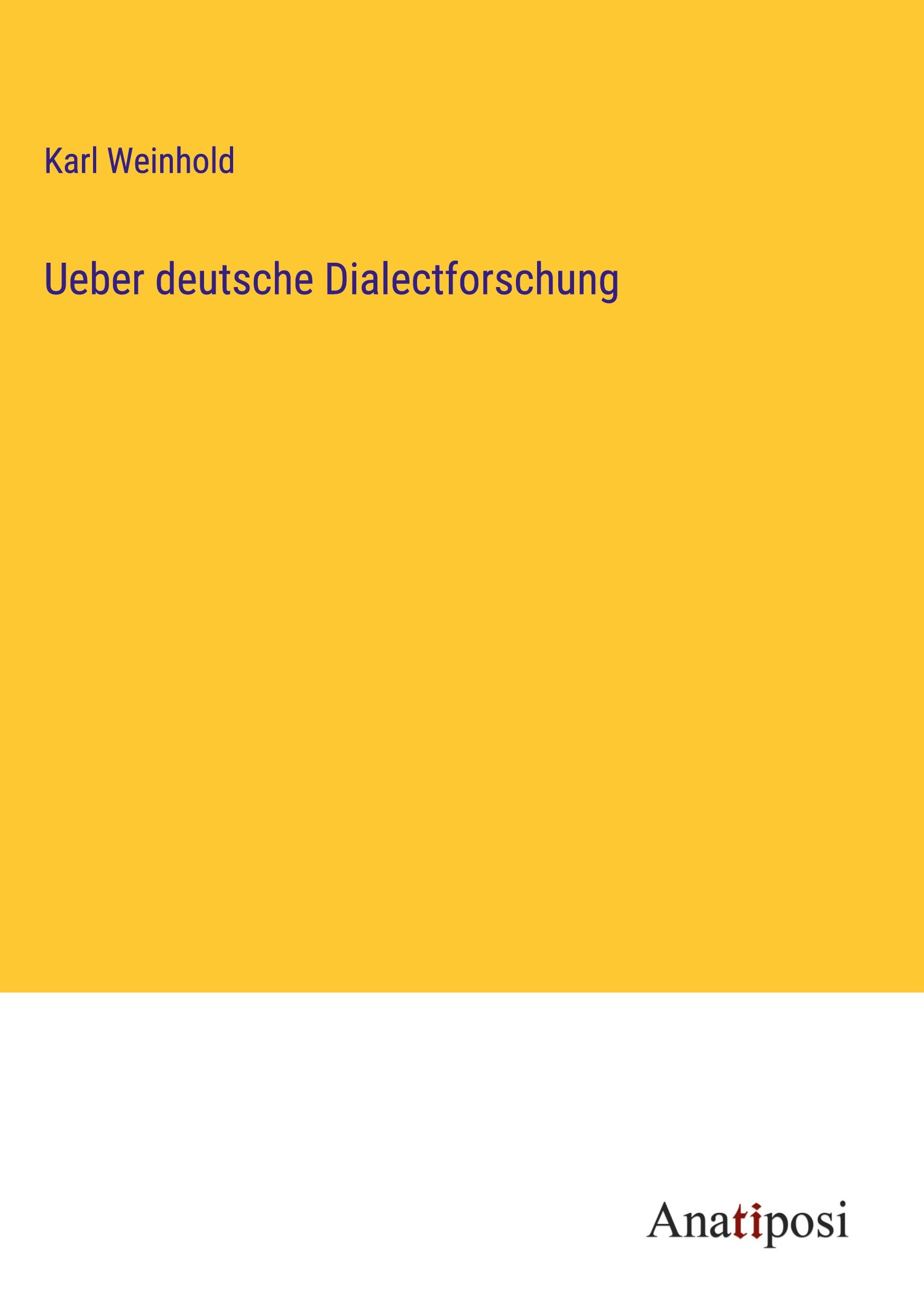 Vorderes Coverbild Ueber deutsche Dialectforschung