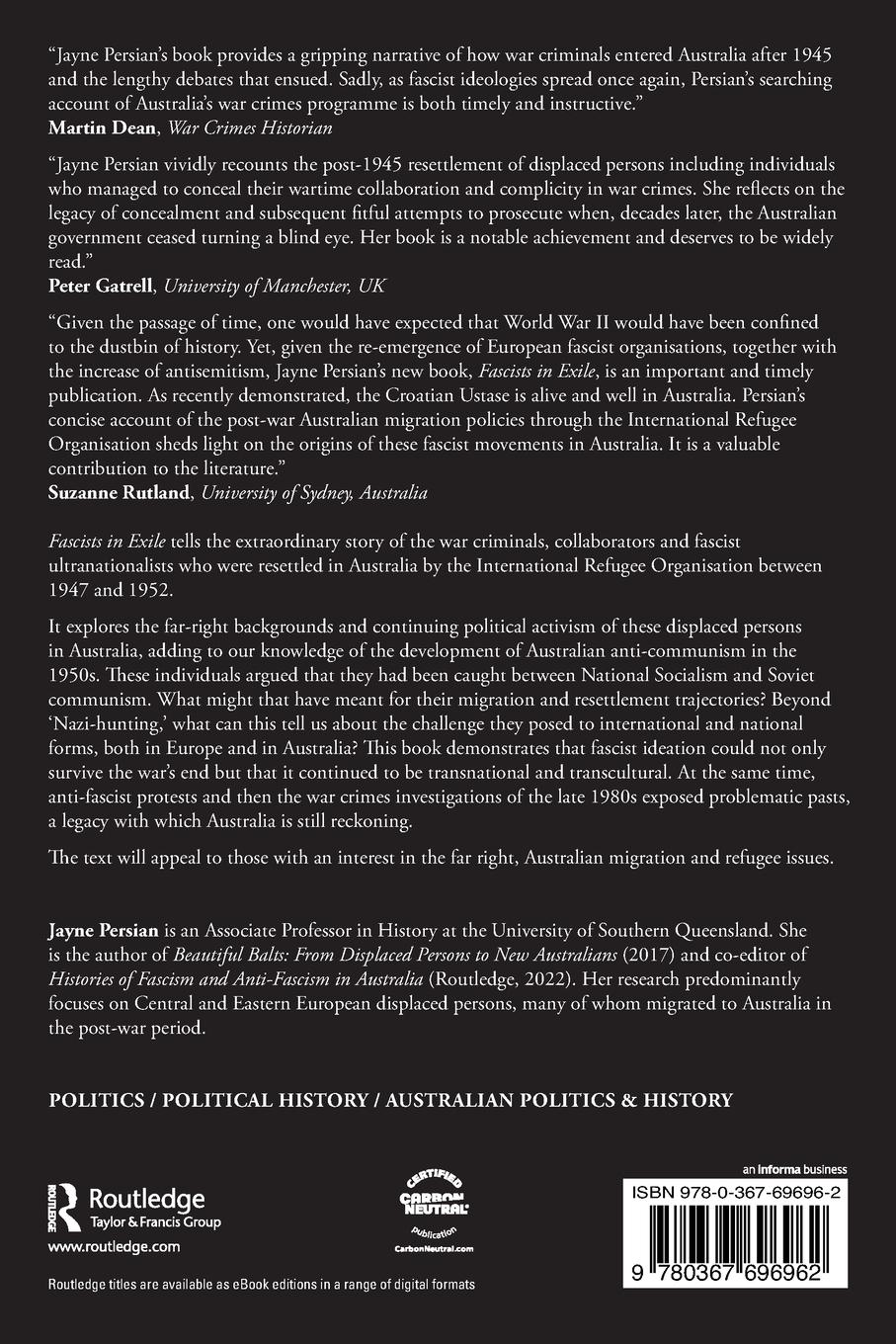 Rückseitencover Fascists in Exile