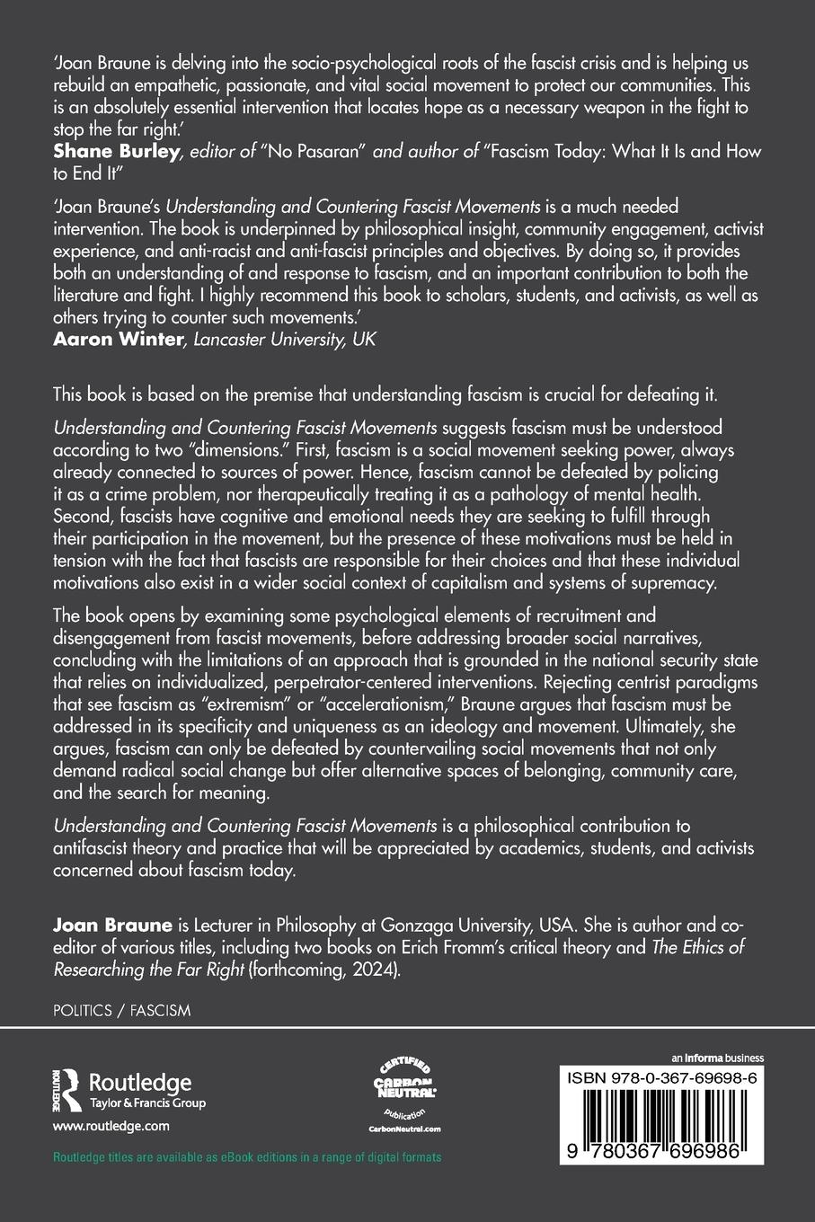 Rückseitencover Understanding and Countering Fascist Movements