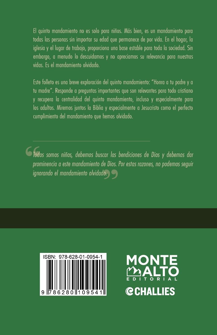 Rückseitencover El mandamiento que olvidamos