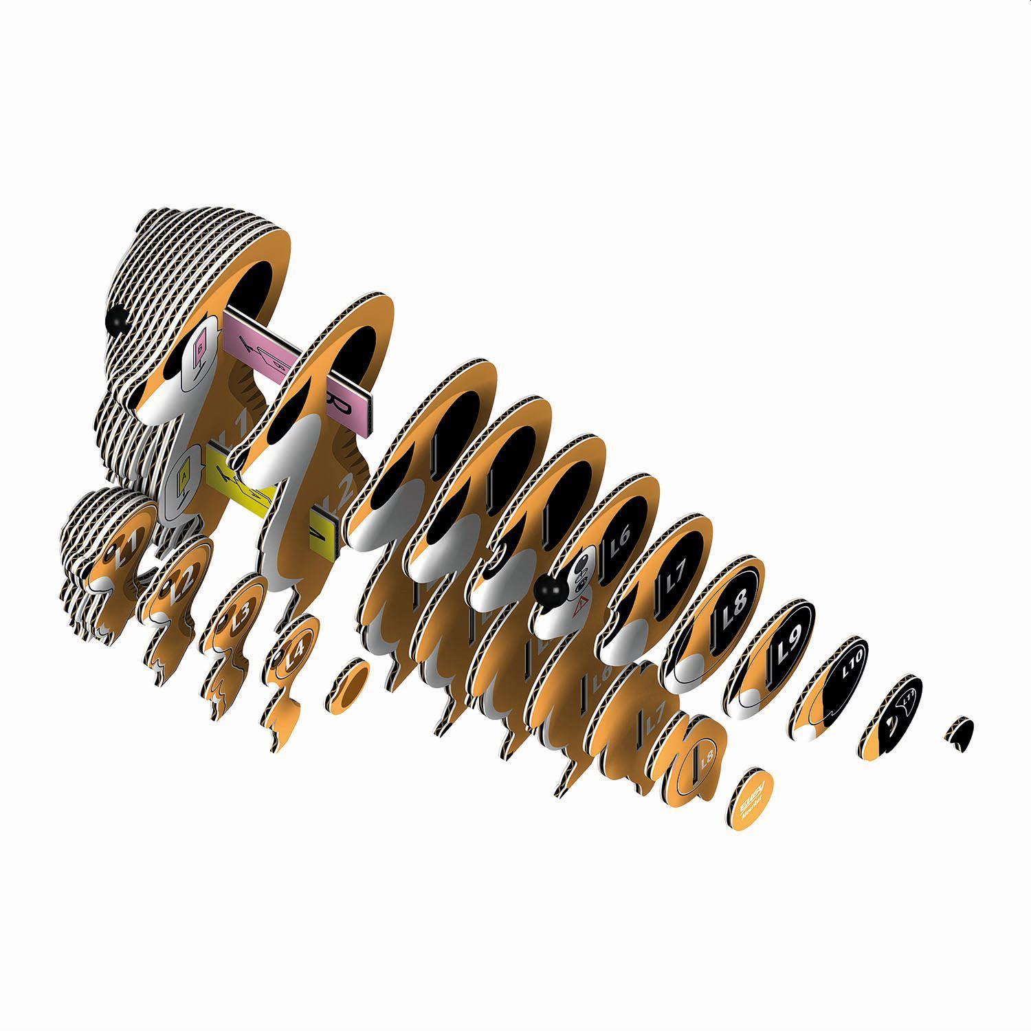 Beispielinhalt (Bild) EUGY - 3D Bastelset Erdmännchen