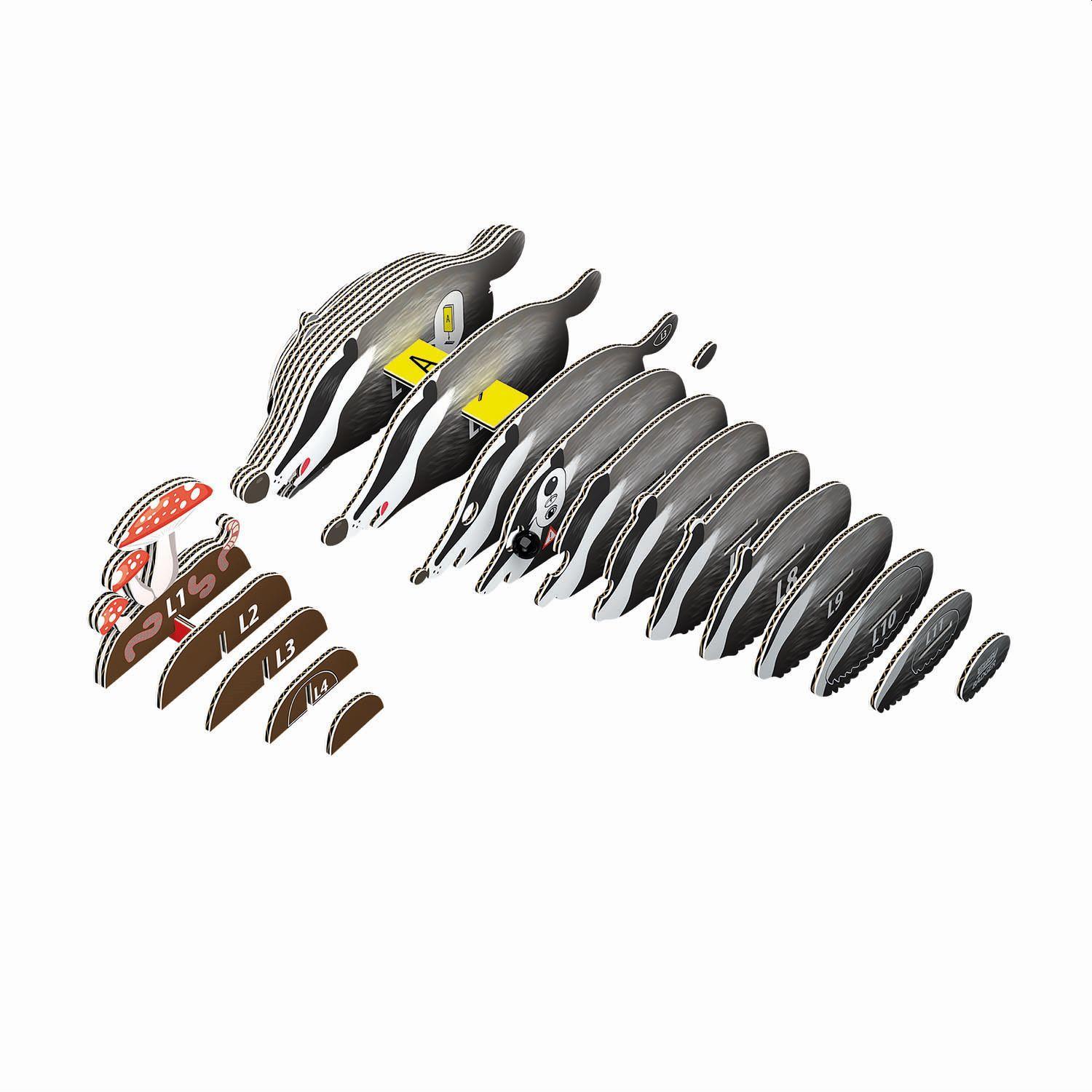 Beispielinhalt (Bild) EUGY - 3D Bastelset Dachs