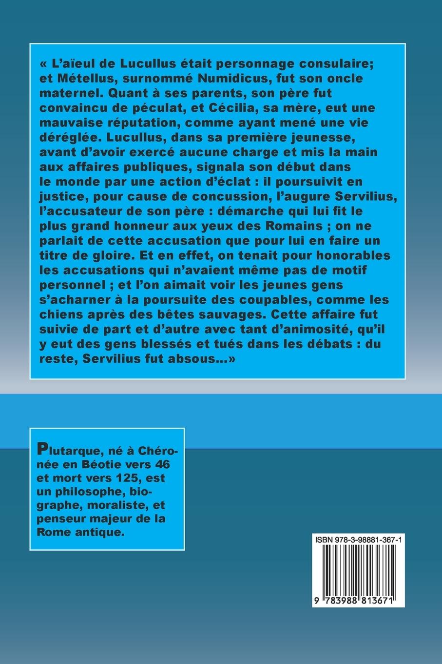 Rückseitencover Vie de Lucullus