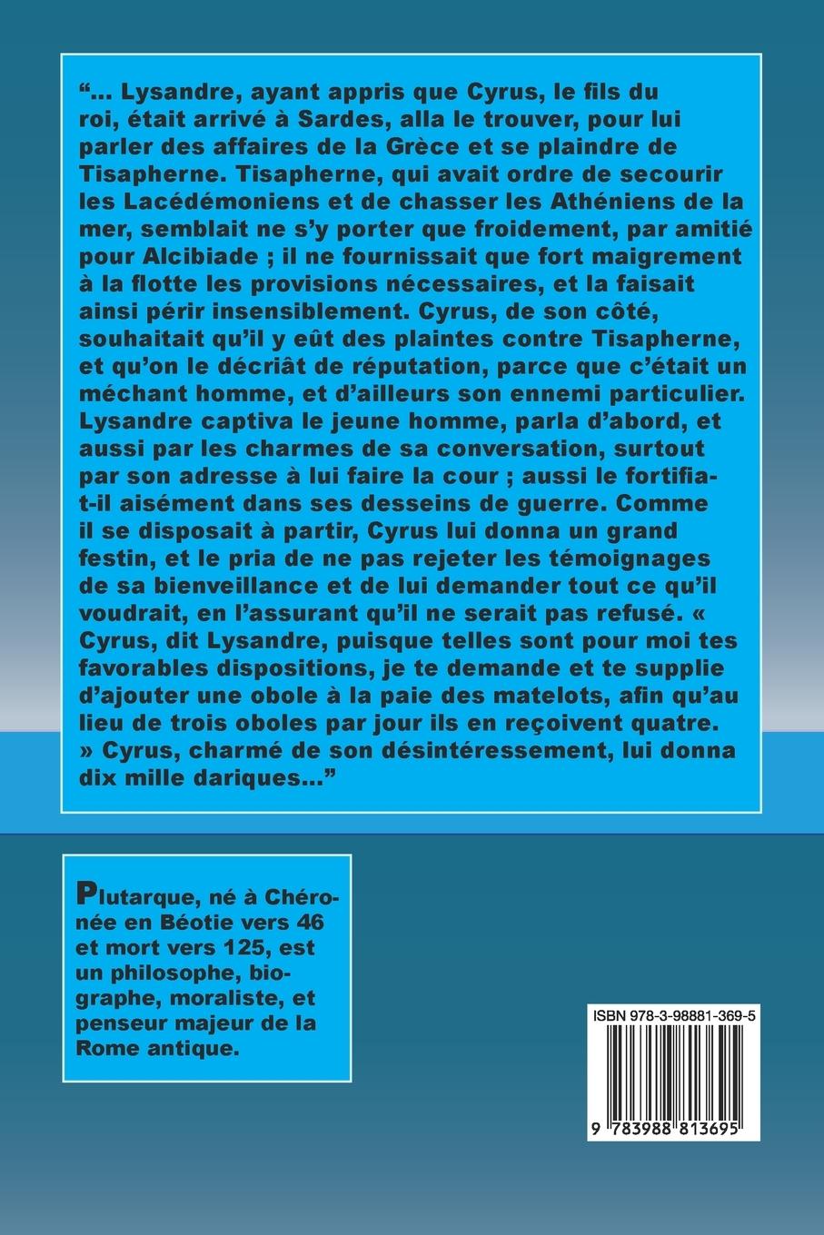 Rückseitencover Vie de Lysandre