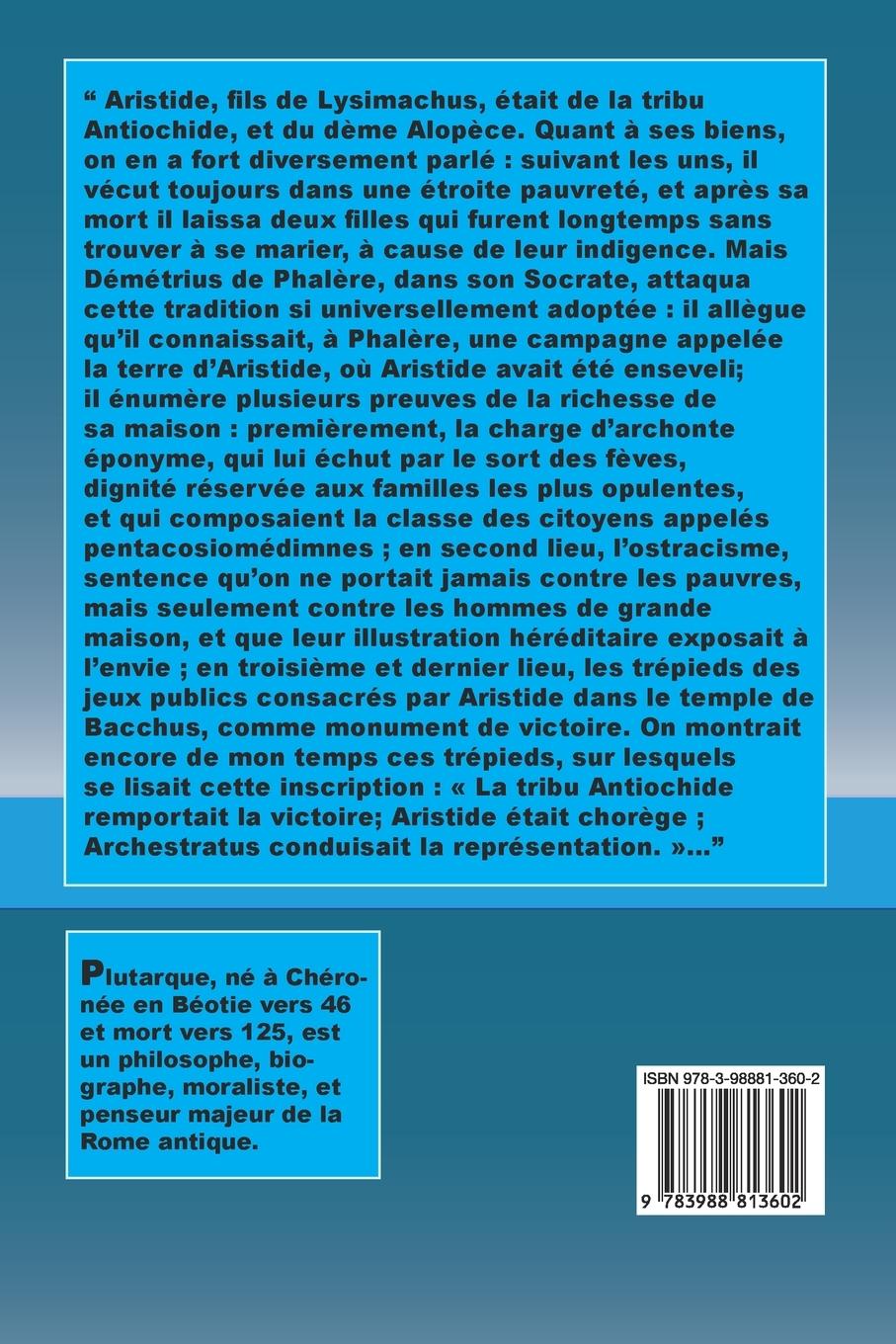 Rückseitencover Vie  d'Aristide