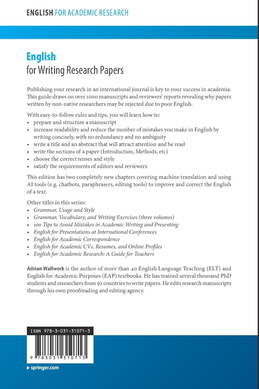 Rückseitencover English for Writing Research Papers