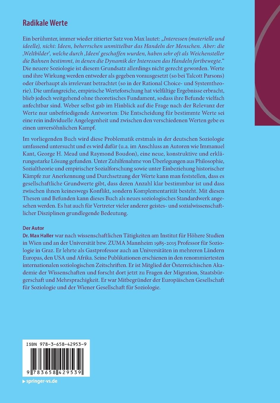 Rückseitencover Radikale Werte