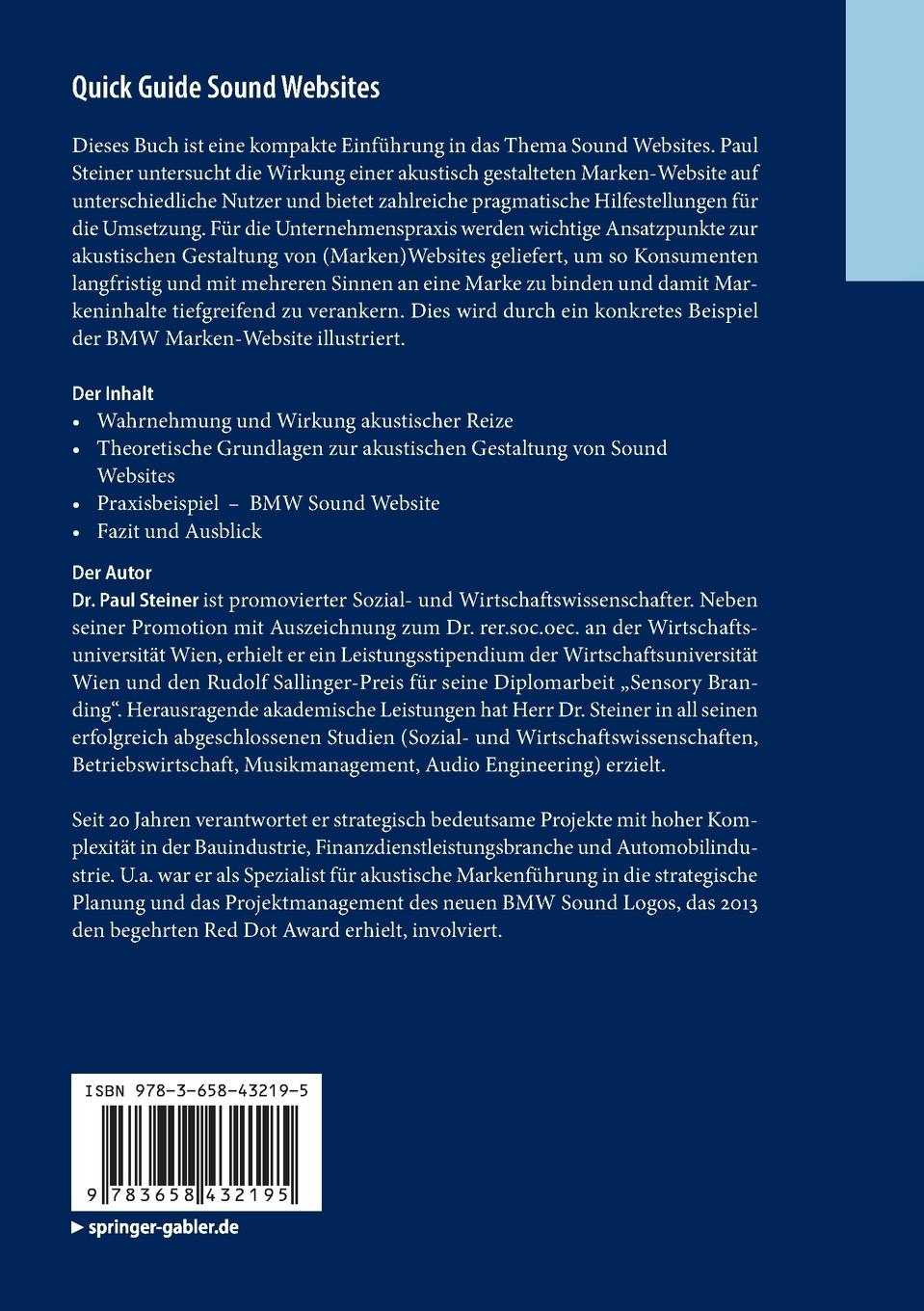 Rückseitencover Quick Guide Sound Websites