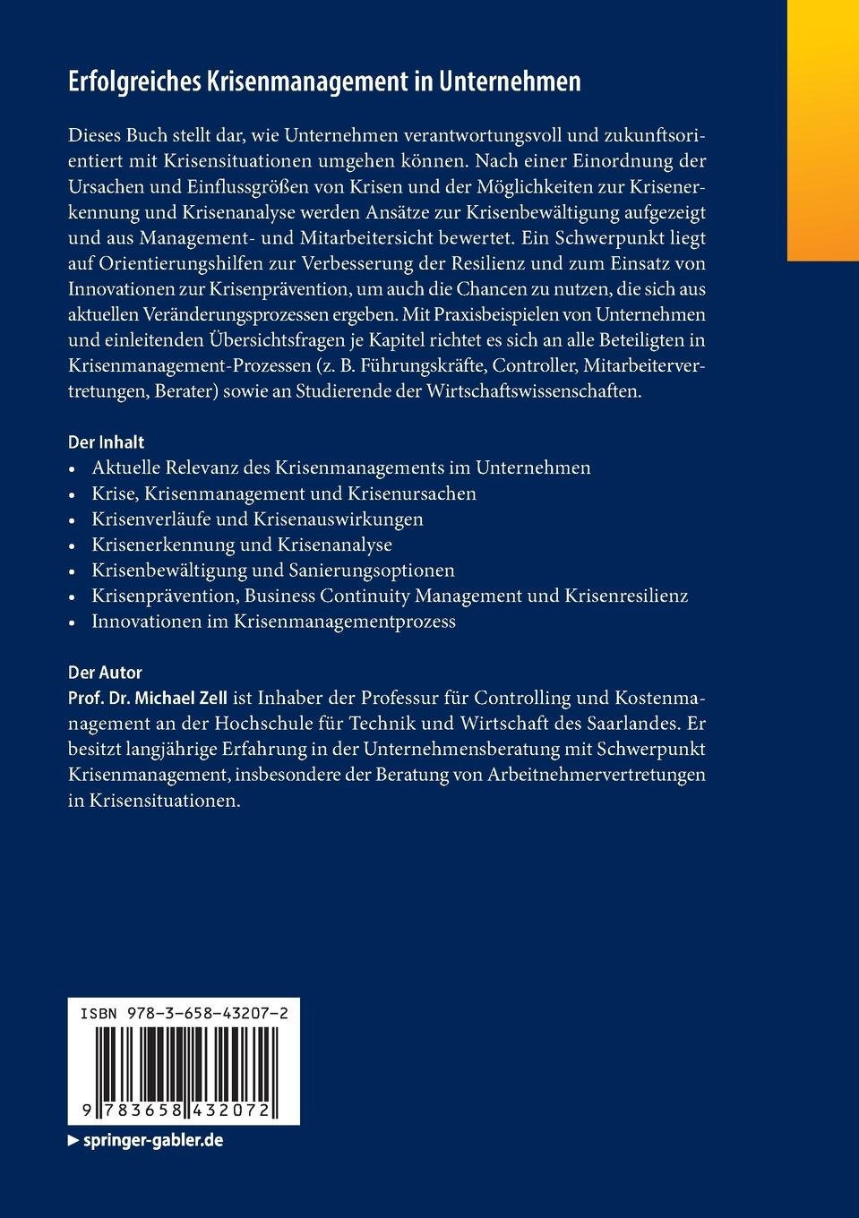 Rückseitencover Erfolgreiches Krisenmanagement in Unternehmen