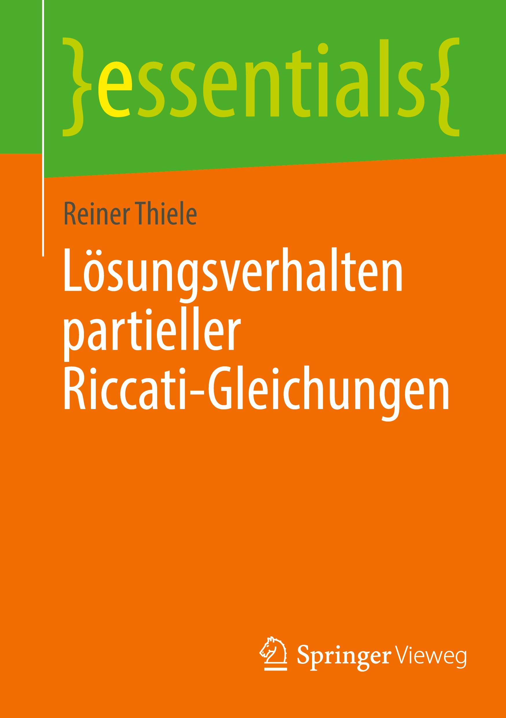 Vorderes Coverbild Lösungsverhalten partieller Riccati-Gleichungen