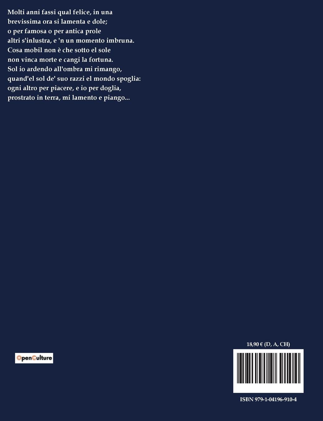 Rückseitencover Rime di Michelangelo Buonarroti