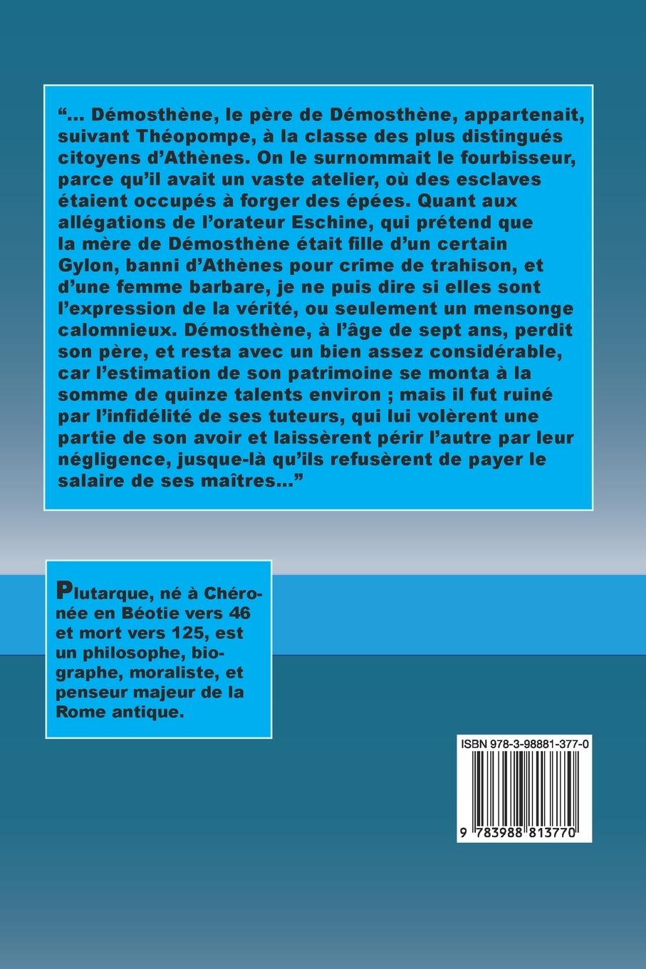 Rückseitencover Vie de Démosthène