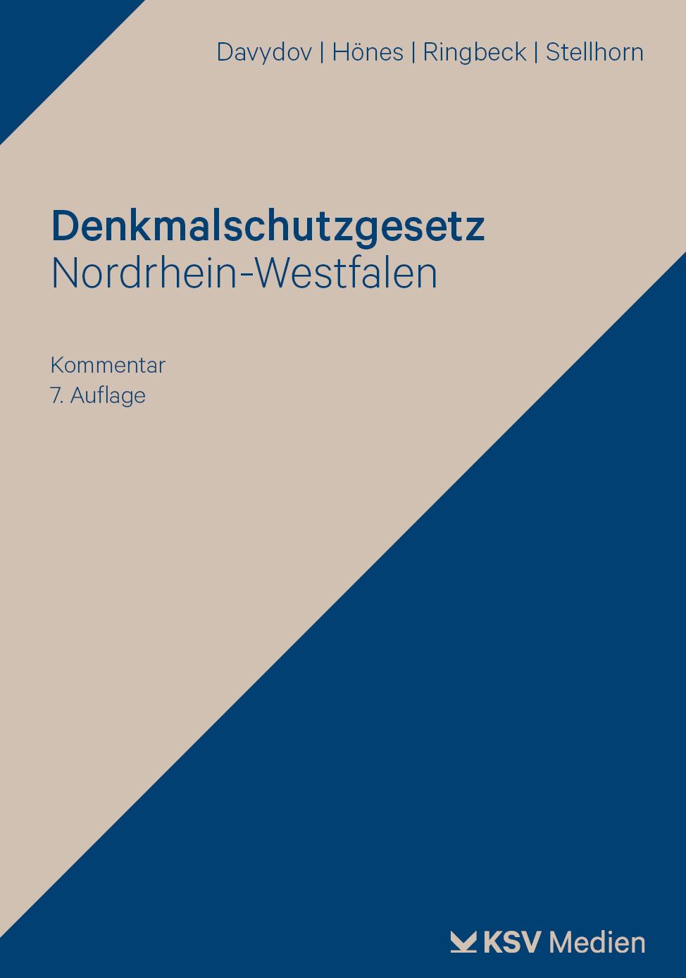 Vorderes Coverbild Denkmalschutzgesetz Nordrhein-Westfalen