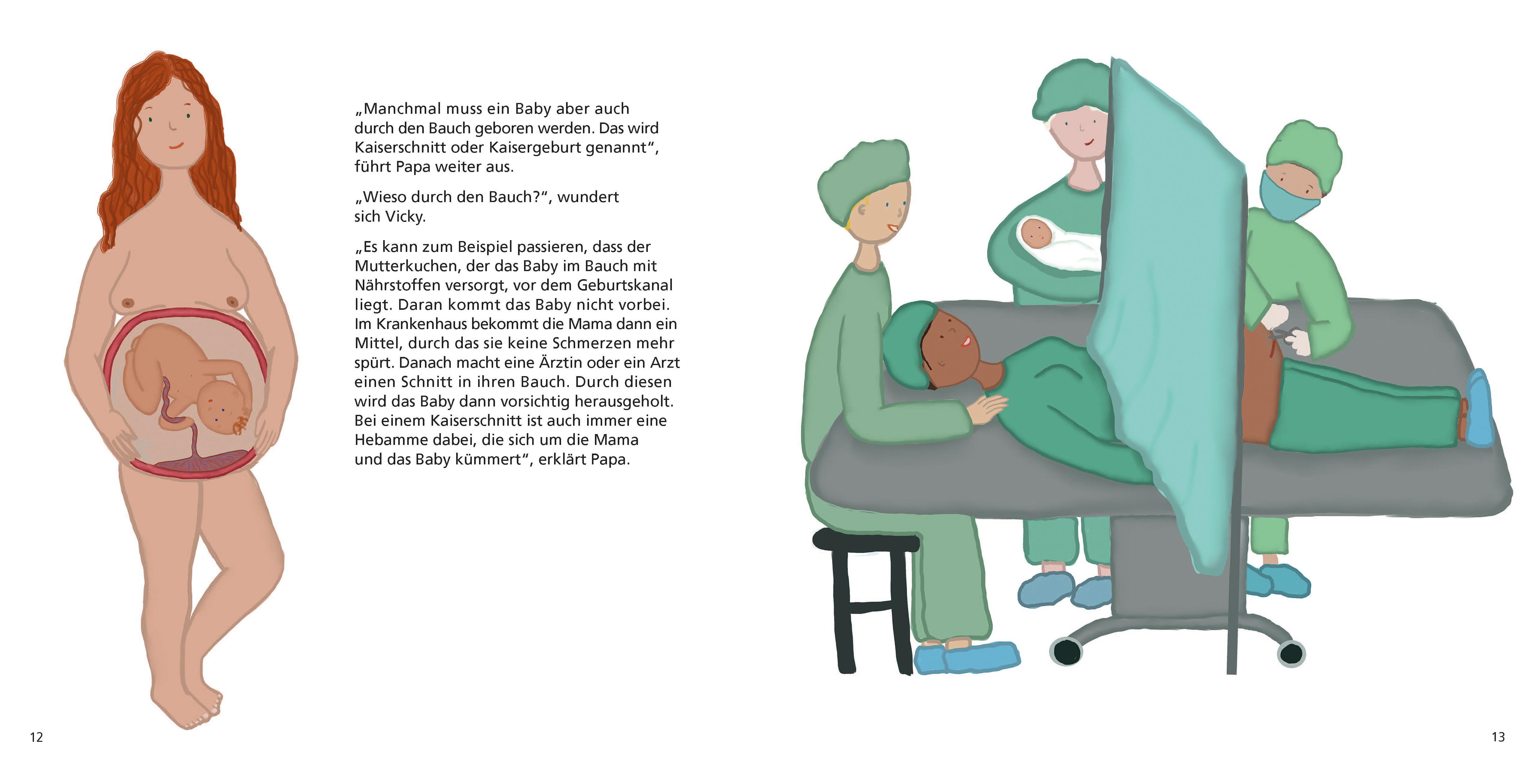 Beispielinhalt (Bild) Vicky möchte Hebamme werden