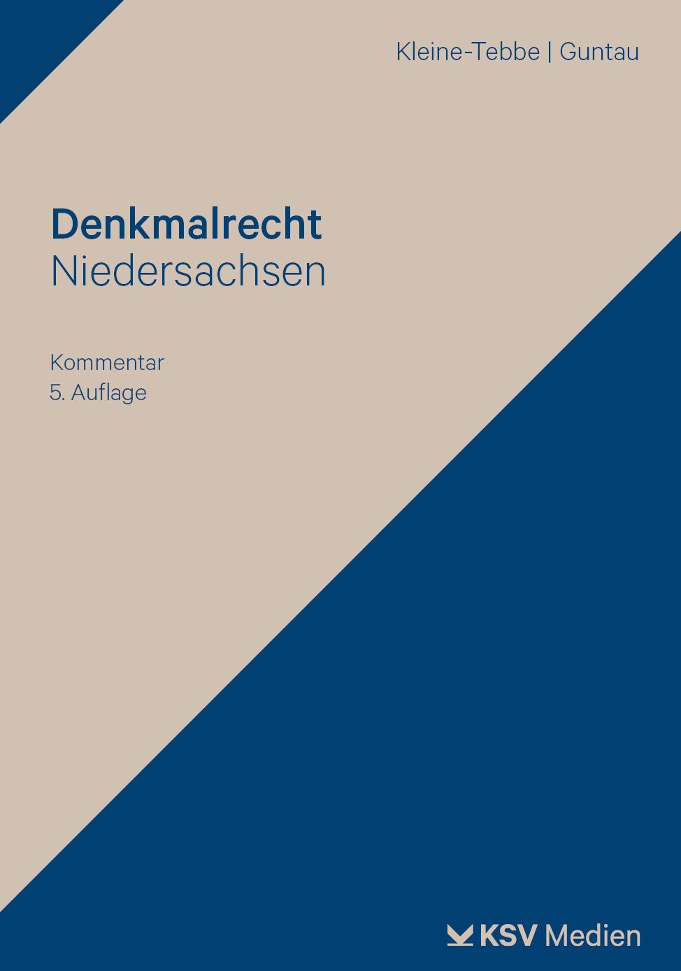 Vorderes Coverbild Denkmalrecht Niedersachsen