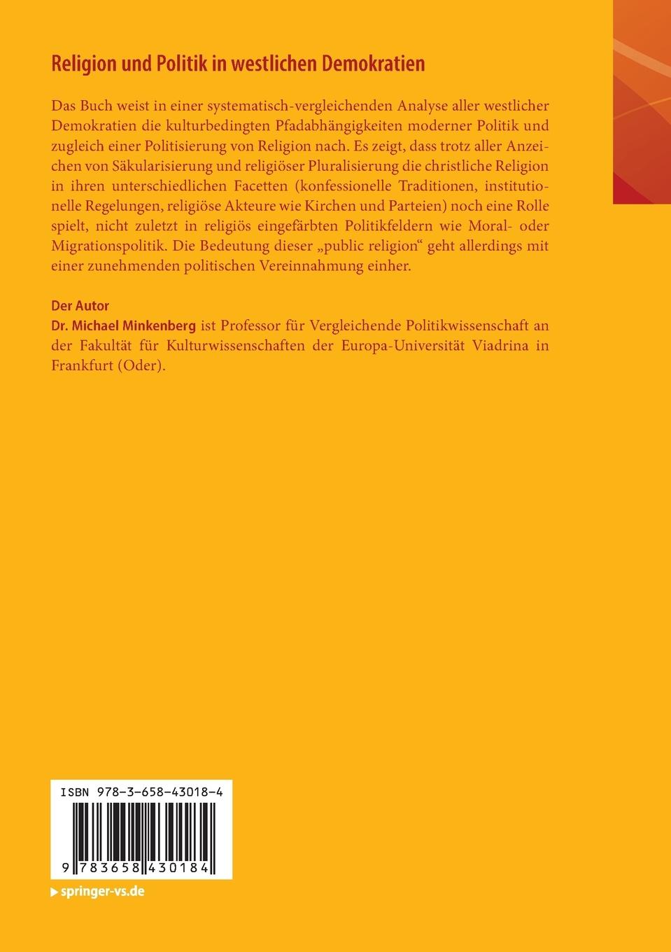 Rückseitencover Religion und Politik in westlichen Demokratien