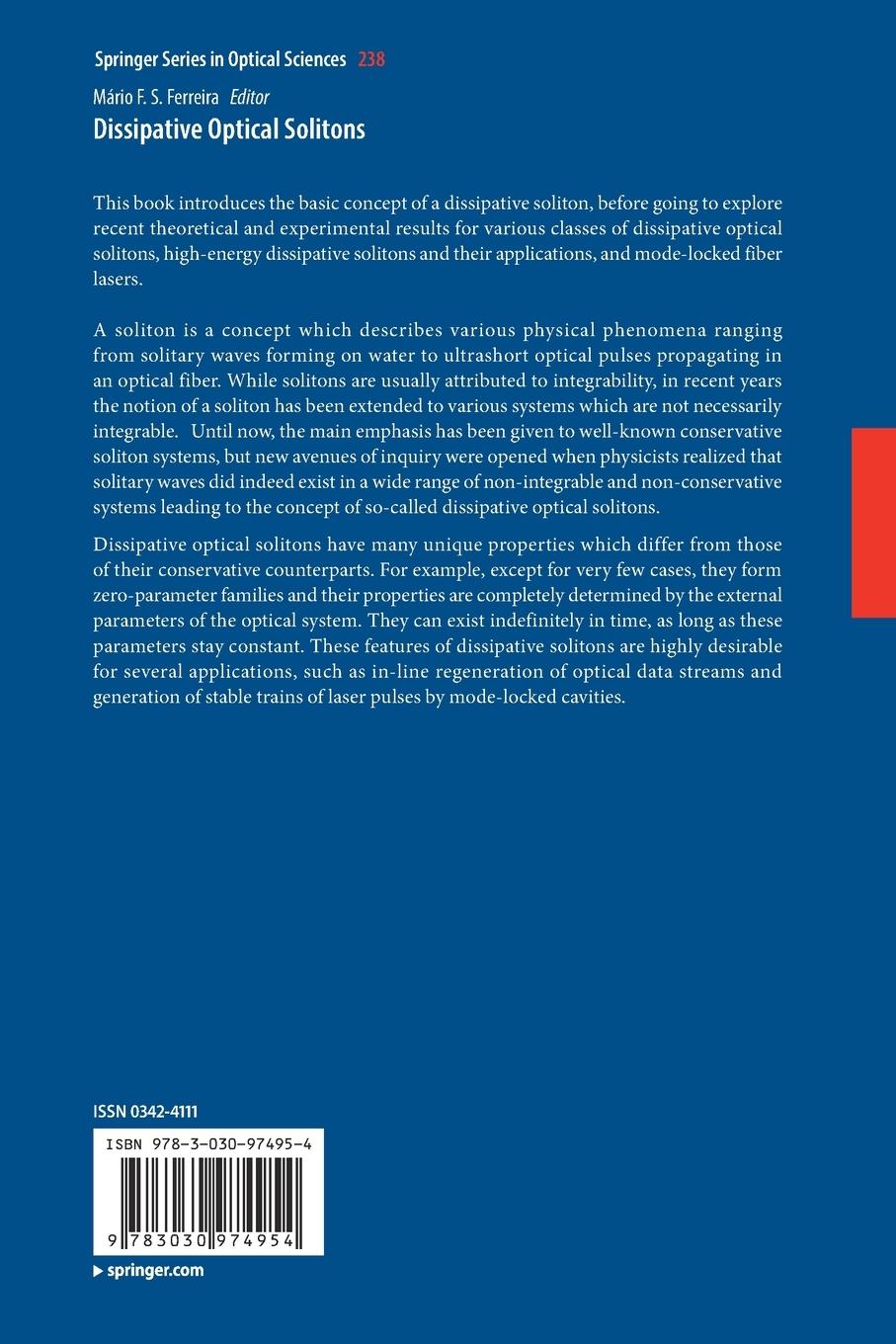 Rückseitencover Dissipative Optical Solitons